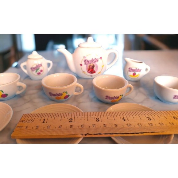 Vintage Chilton Toys Barbie .. Doll Sized Play 13 Piece China Tea Coffee Set EC - Picture 3 of 10